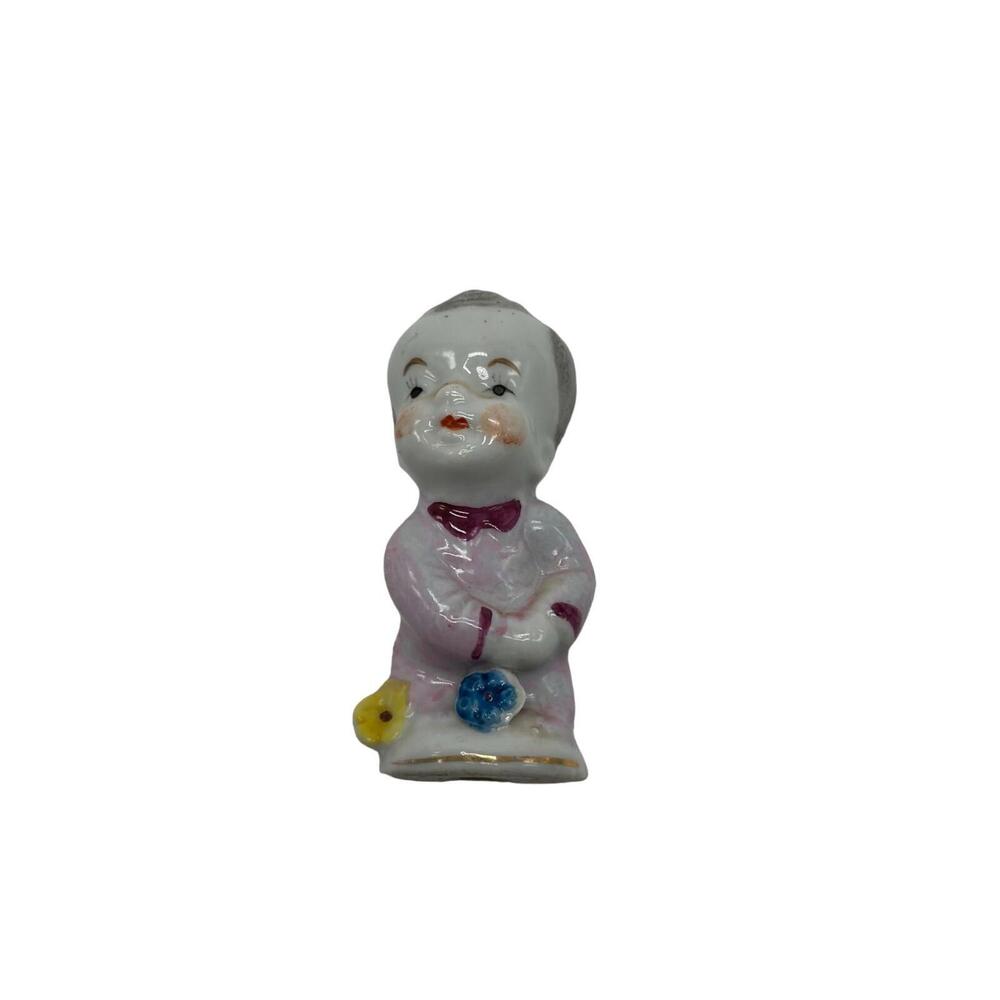 Vintage Porcelain Thimble Figurine The Little Gentleman